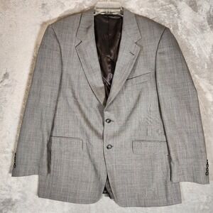 Vintage‎ Evan Picone Blazer Men's Size 43R Gray Houndstooth Sport Coat